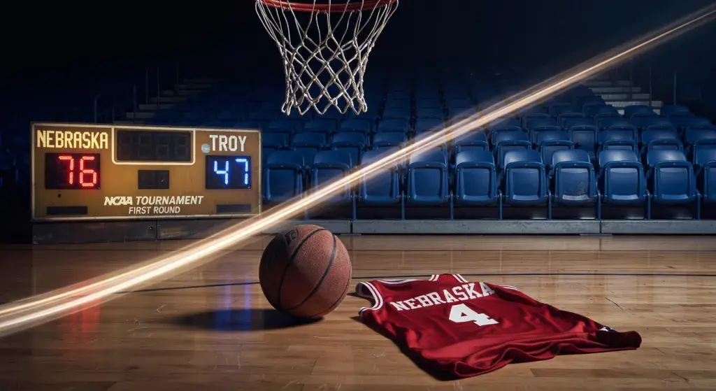 No. 4 seed Nebraska defeats No. 13 Troy 76-47 in first-round NCAA tournament win
