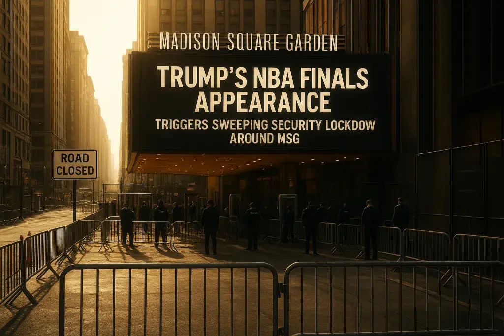 Trump's NBA Finals Appearance Triggers Sweeping Security Lockdown Around MSG