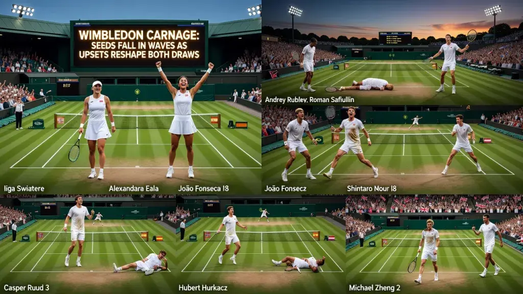 Wimbledon Carnage: Seeds Fall in Waves as Upsets Reshape Both Draws